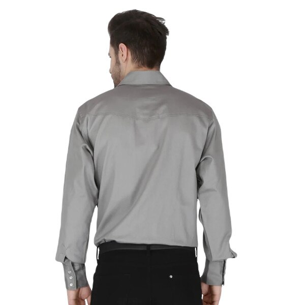 Forge FR Men's Solid Long Sleeve Work Shirt in Gray
